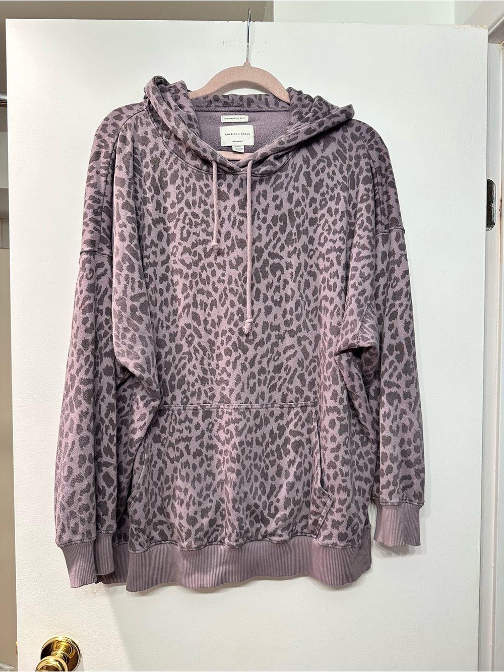 AMERICAN EAGLE PURPLE LEOPARD HOODIE SZ M L